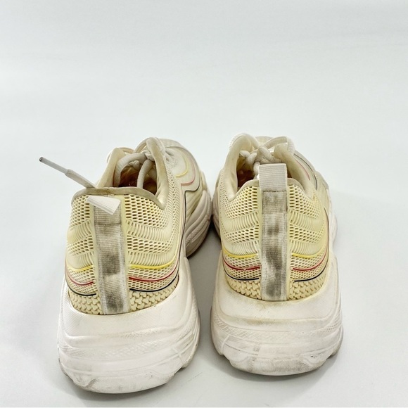 STEVEN by Steve Madden Massey Flocked Leather Neutral Lace-Up Minimal Sneakers - Picture 6 of 9